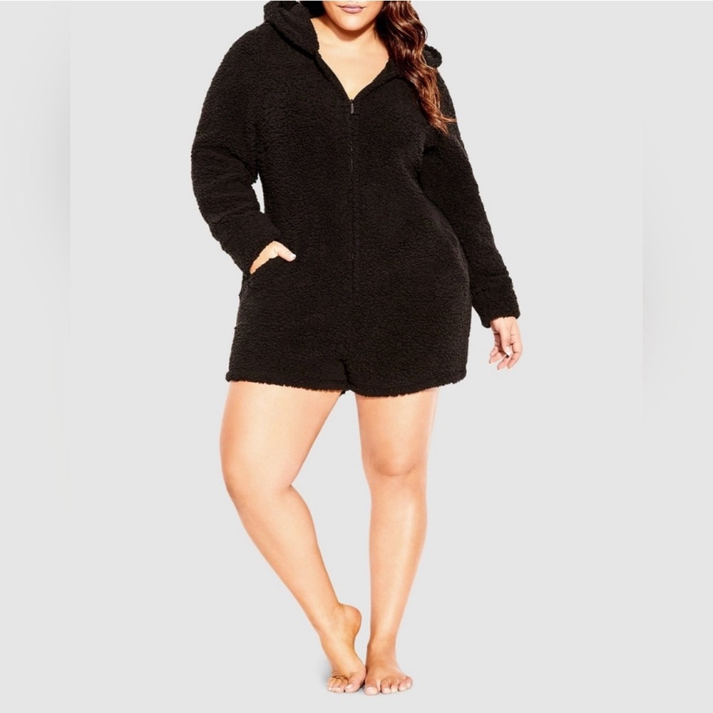 Jumpsuit romper soft fuzzy warm with bear ears
